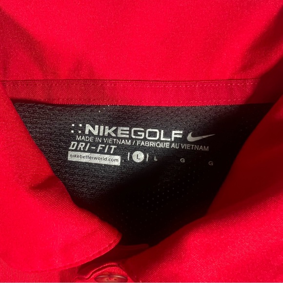 Nike Golf Men’s Sonic Performance Polo Shirt Red Black Size Large Fast Food - Picture 5 of 6